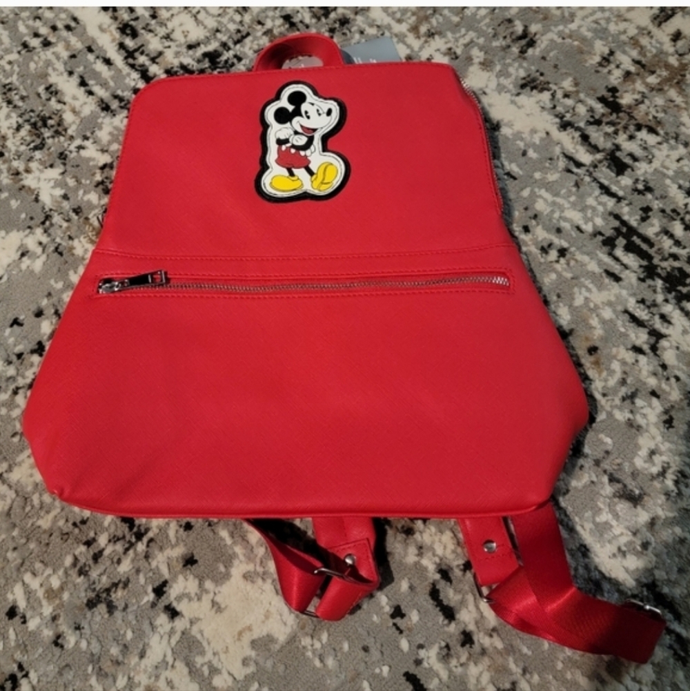Red Backpack with Mickey Mouse